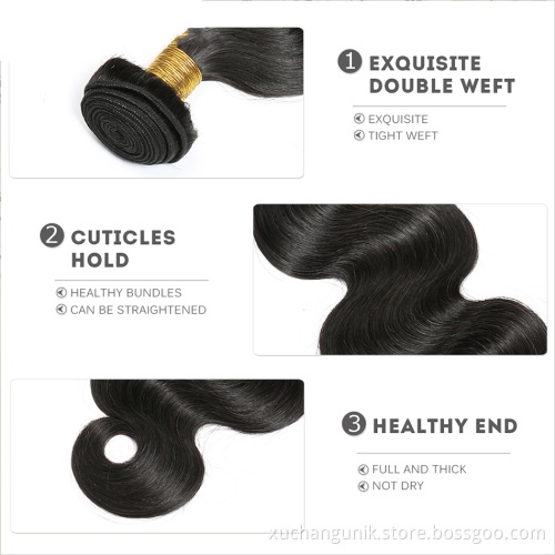 Uniky cheap price straight human hair bundles directly from malaysian hair body wave wholesale good grade raw hair unprocessed